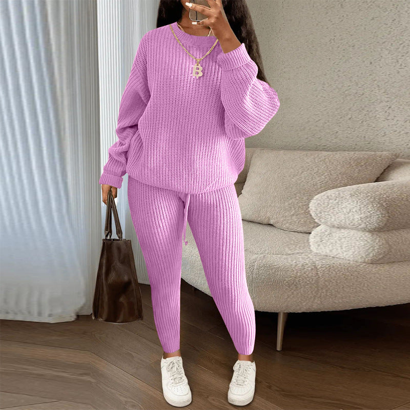 Casual Knitting Suit Trousers  Women's Clothing  Suit  Fashion