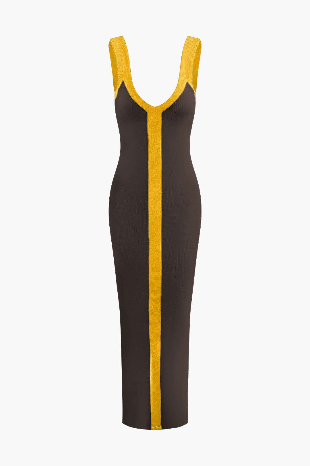 Colorblock V-neck Ribbed Split Maxi Dress - Seldom Seen Styles