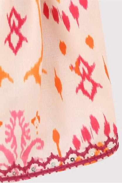 Women's Boho Embroidered Cami Top Deep V Flowy Summer Tank