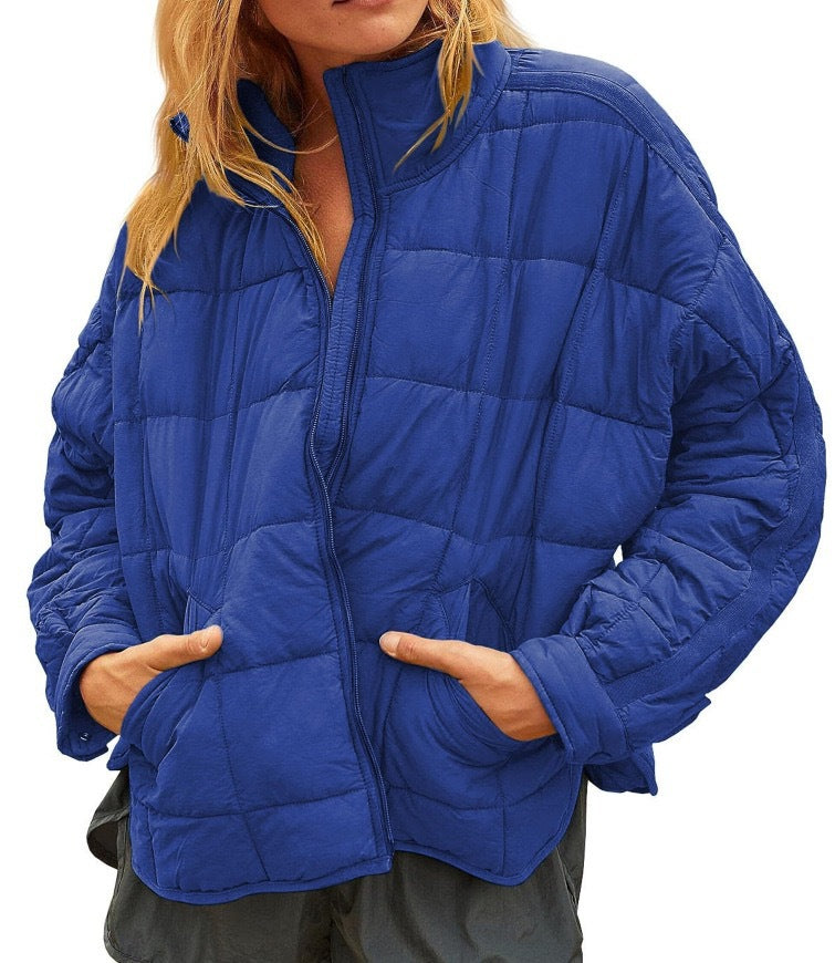 Womens Quilted Puffer Jackets Lightweight Zipper Short Padded Coat With Pockets - Seldom Seen Styles
