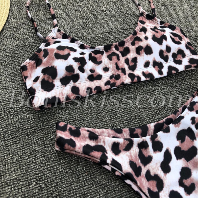 Women&apos;s Sexy Leopard Padded Push-Up Bikini Set Swimsuit Beach Bra Thong Swimwear - Seldom Seen Styles