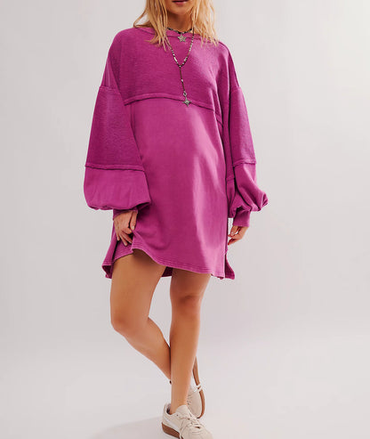 Damen Sommer Lose T-Shirt Stern Patch Langarm Rundhals Casual Tops Streetwear