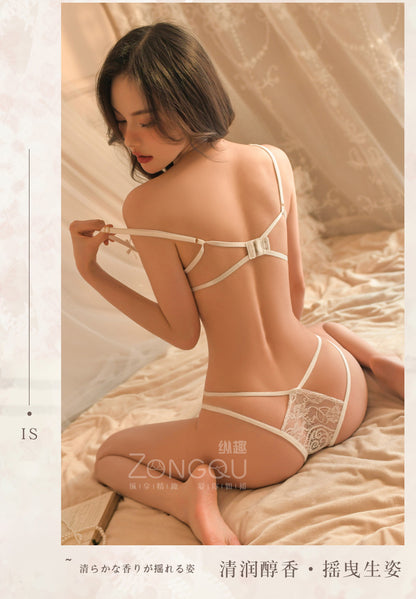 Lingerie Sexy Hollow Out Bodysuit Women See-through Uniform Passionate Temptation Open Crotch Strap Nightdress