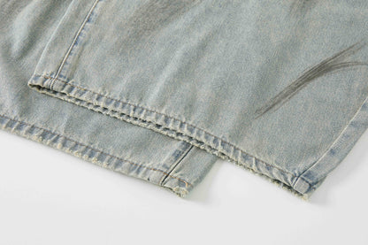 Women's Ripped Wide Leg Baggy Jeans High Waist Distressed Denim Pants Street Style Y2K Casual