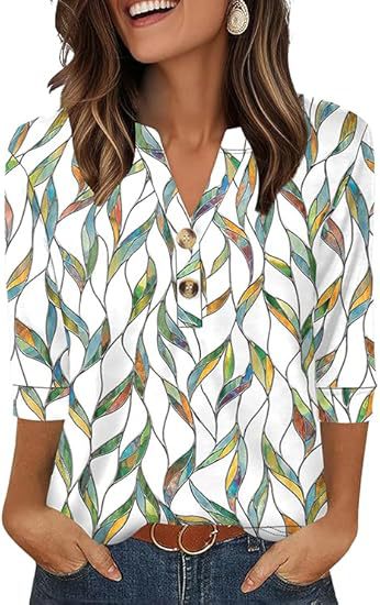 Hauts à manches 3/4 pour femmes, chemises Heley pour femmes, mode été 2025, chemisiers, vêtements de plage et de vacances