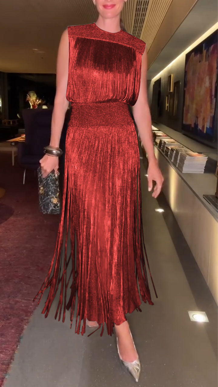 Women's Tassel Elegant Two-Piece Dress - Seldom Seen Styles