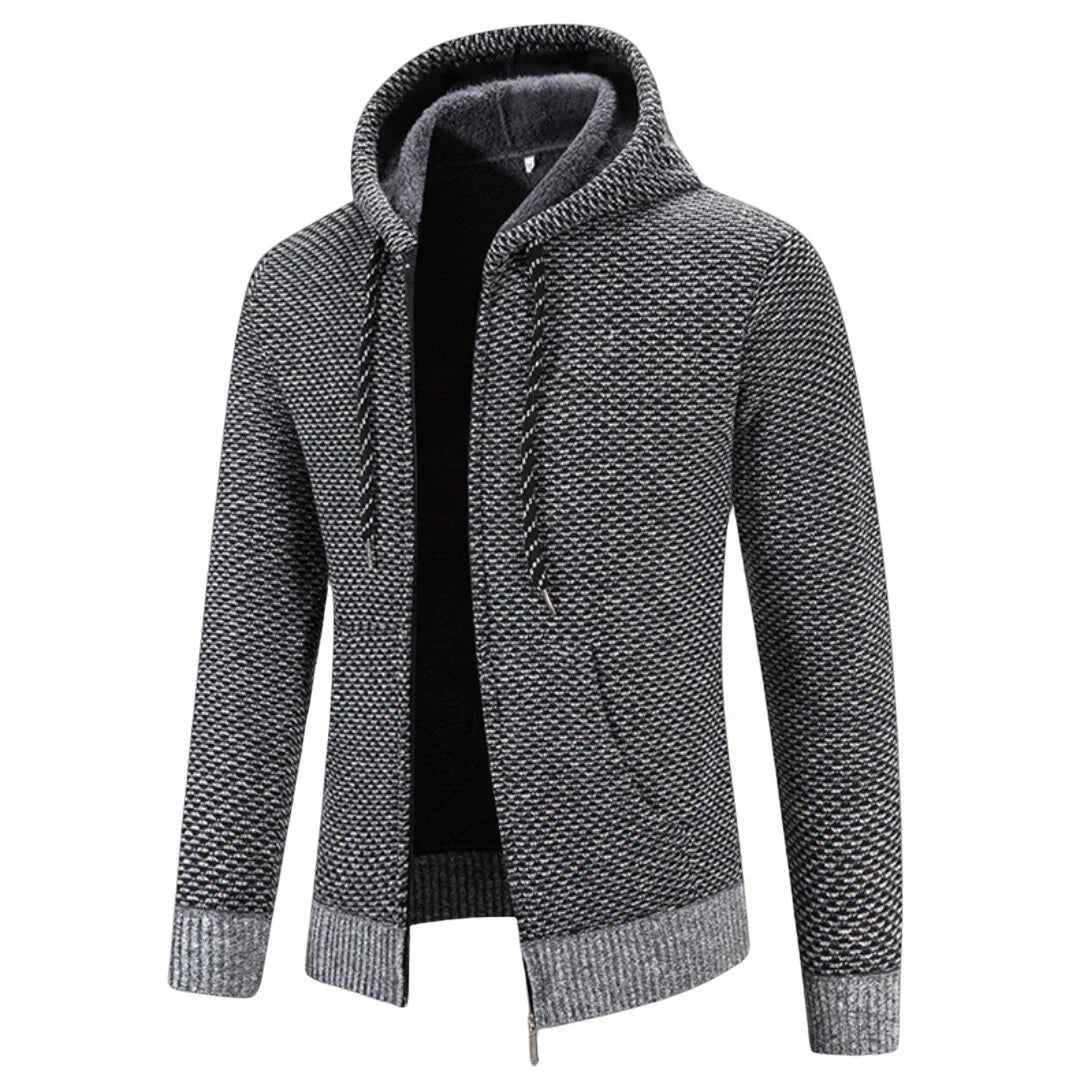 Men's Fleece Clothes Knit Cardigan Jumper Hooded Jackets Brown Sweaters Warm Harajuku Coat