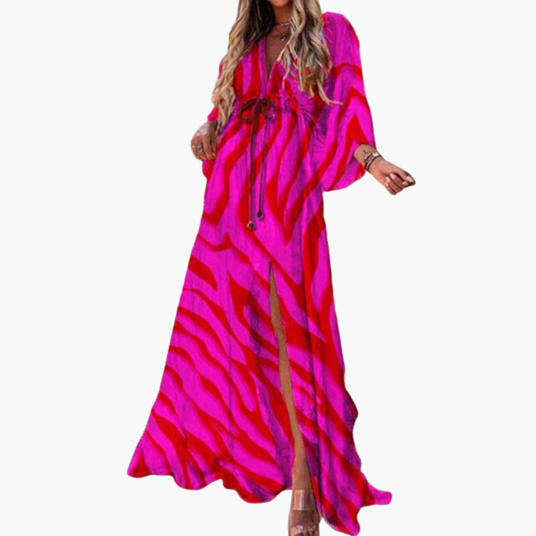 Colorful Summer Dress - Women's Maxi Dress with Floral Print - Seldom Seen Styles