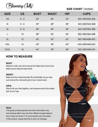 Womens One Piece Swimsuit Tummy Control Bathing Suit Sexy Flattering Cheeky High Cut Out Cute Ladies Swimwear - Seldom Seen Styles