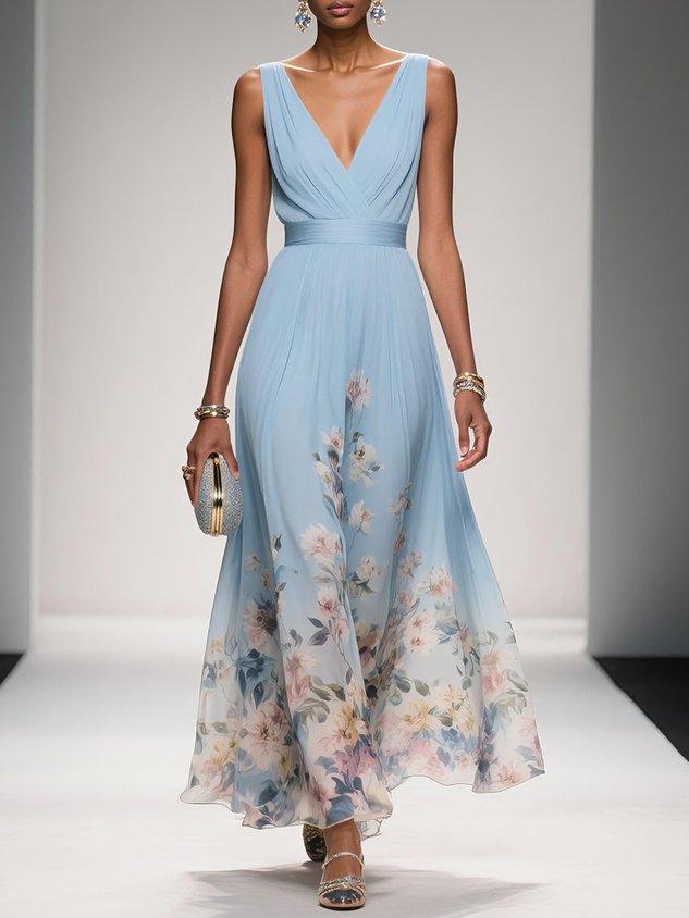 Blair | Women Floral Chiffon Summer Maxi Dress - Seldom Seen Styles