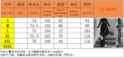 Women's Wide Leg Sweatpants Baggy Pants Lounge Yoga Knit Waisted Comfy Striped Workout Pants