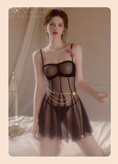 Jiumu Yade Sexy Lingerie Sexy See-through Underwire Nightdress Hot See-through Temptation Passion Nightgown Wholesale qqny