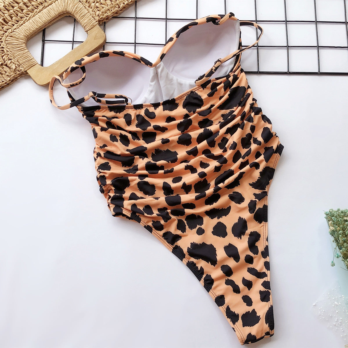 slingback bikini romper swimsuit Women's One-Piece Swimsuit Leopard Print One-Piece Bikini - Seldom Seen Styles