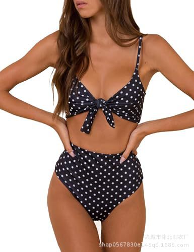 Womens High Waisted Bikini Set Tie Knot High Rise Two Piece Swimsuits Bathing Suits - Seldom Seen Styles