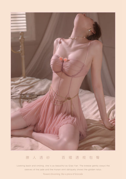 Jiumu Yade Sexy Lingerie Sexy See-through Underwire Nightdress Hot See-through Temptation Passion Nightgown Wholesale qqny