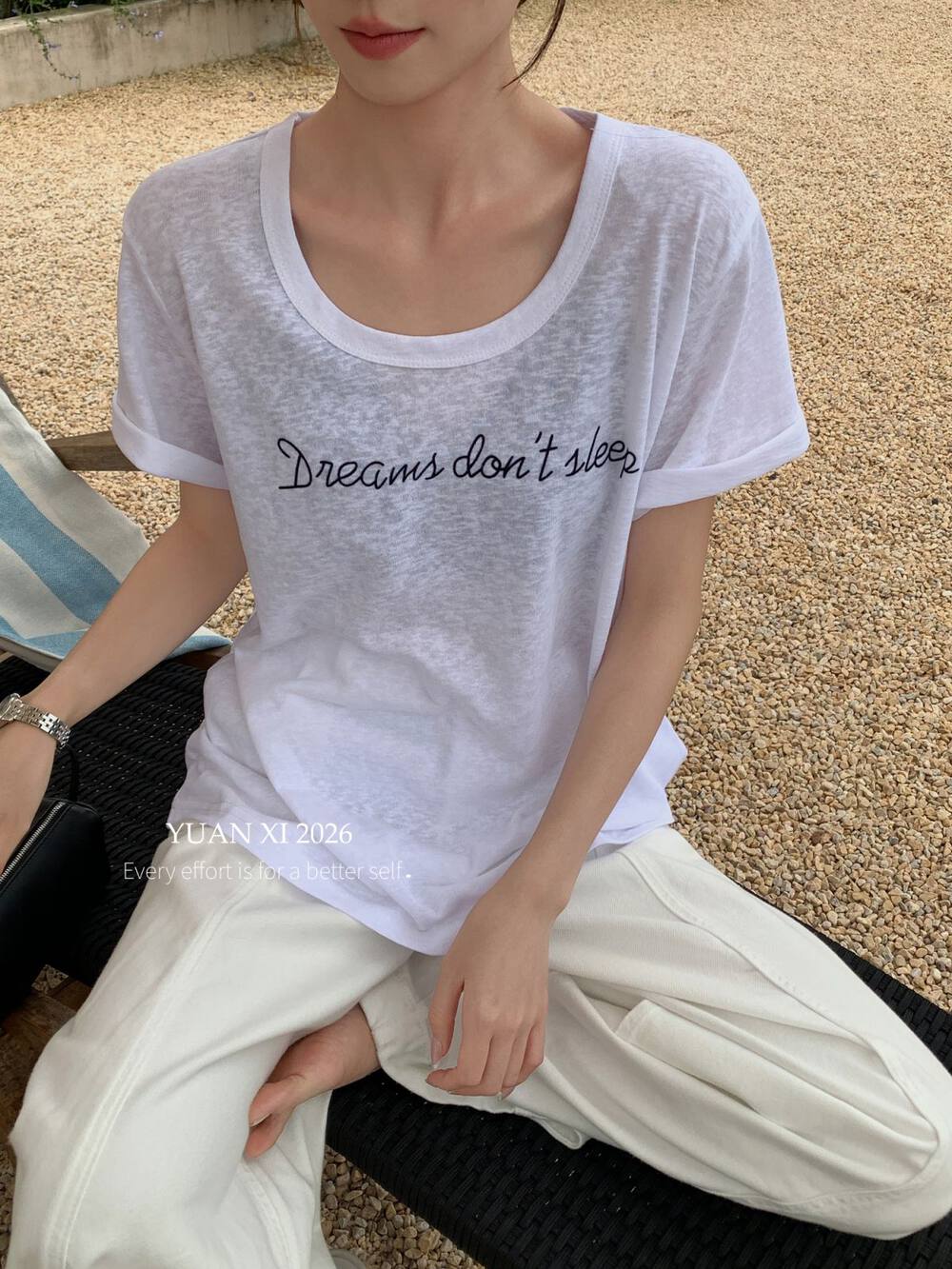 Breathable Linen Feel T-Shirt – Loose Fit U-Neck Casual Lightweight Summer Tee - Seldom Seen Styles