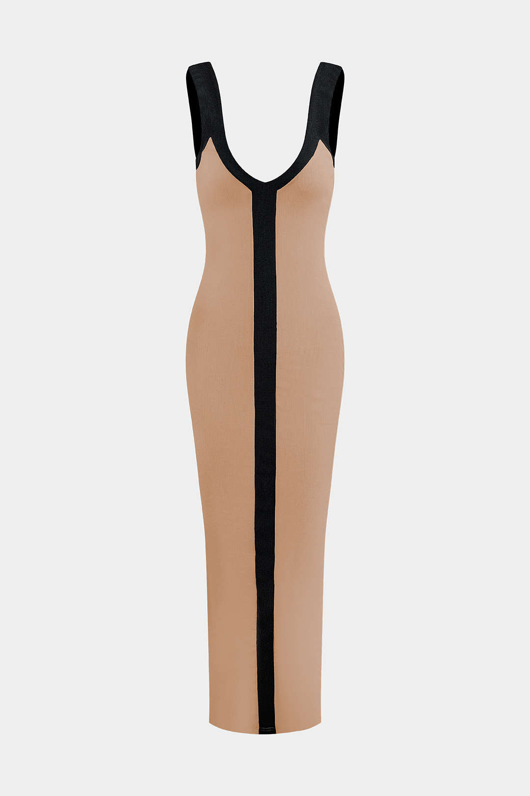 Colorblock V-neck Ribbed Split Maxi Dress - Seldom Seen Styles