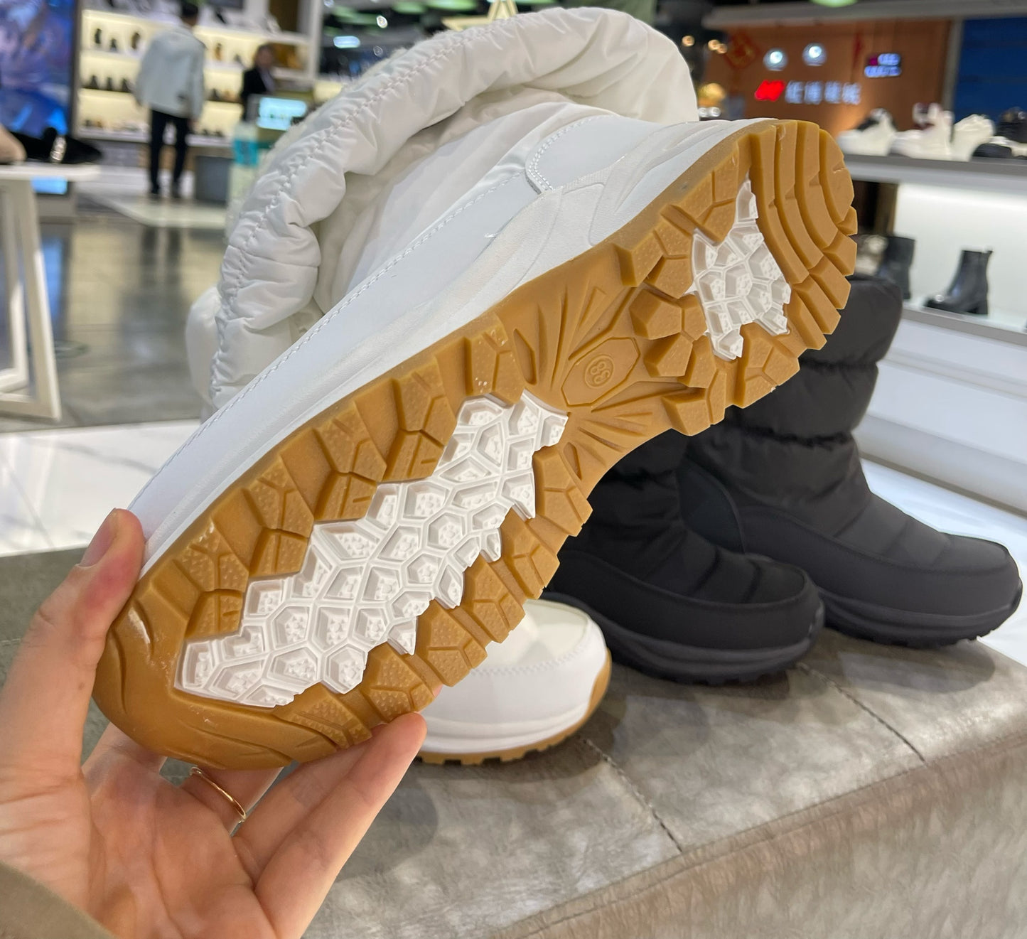 Women's Warm Snow Boots with Fur Lined Black and White Wide Winter Boots Water-resistant Mid Calf Boots for Hiking,Working,Outdoors - Seldom Seen Styles