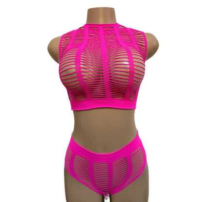 Sexy Lingerie Fishnet Bodysuit Tube Top Bikini One-Piece Mesh Bodycon Dress