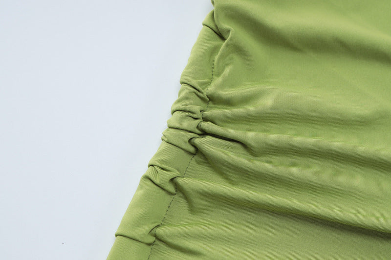 Maxikleid mit Schlitz, One-Shoulder-Kleid, zweiteiliges Rockset, sexy rotes One-Shoulder-Kleid