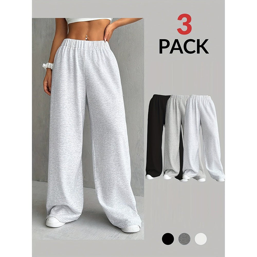 Girl's Wide Leg Sweatpants Elastic High Waisted Loose Baggy Pants with Pockets - Seldom Seen Styles