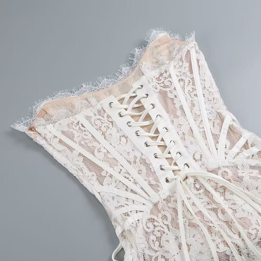 The lace corset mini dress - Seldom Seen Styles