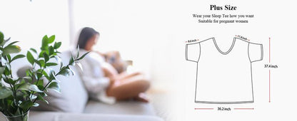 Plus Size Nightgown for Women V-Neck Sleep  Dress Pjs Lounge Short Sleeves Sleepwear With Pocket Fit S-5XL Pajamas Elastic Loungewear Breathable Fabric