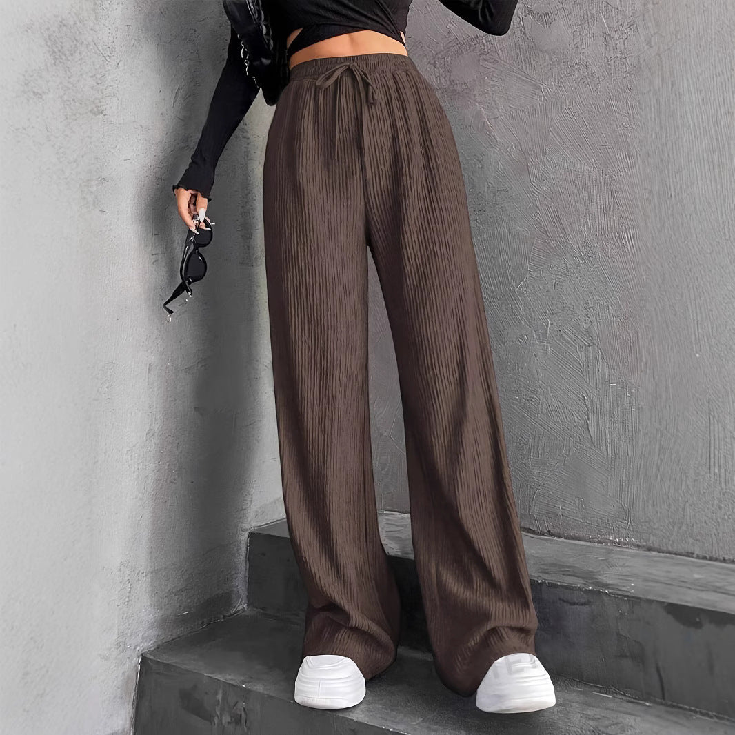 Women's Wide Leg Sweatpants Baggy Pants Lounge Yoga Knit Waisted Comfy Striped Workout Pants - Seldom Seen Styles