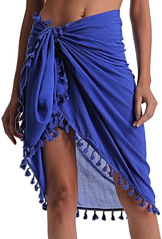 Women Beach Sarong Wraps with Tassels Swimsuit Coverup Summer Bathing Suit Cover Up Casual Swimwear - Seldom Seen Styles