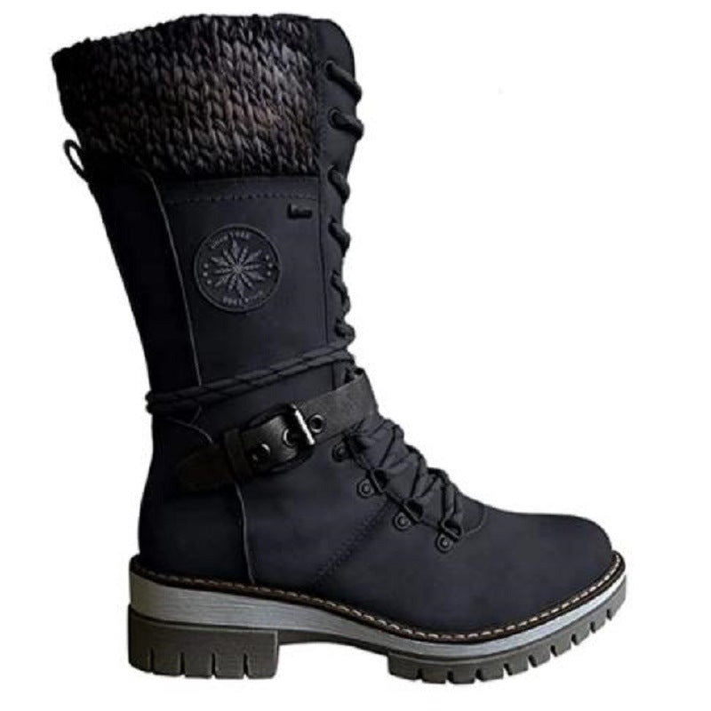 Mid tube square heel round toe martin boots - Seldom Seen Styles