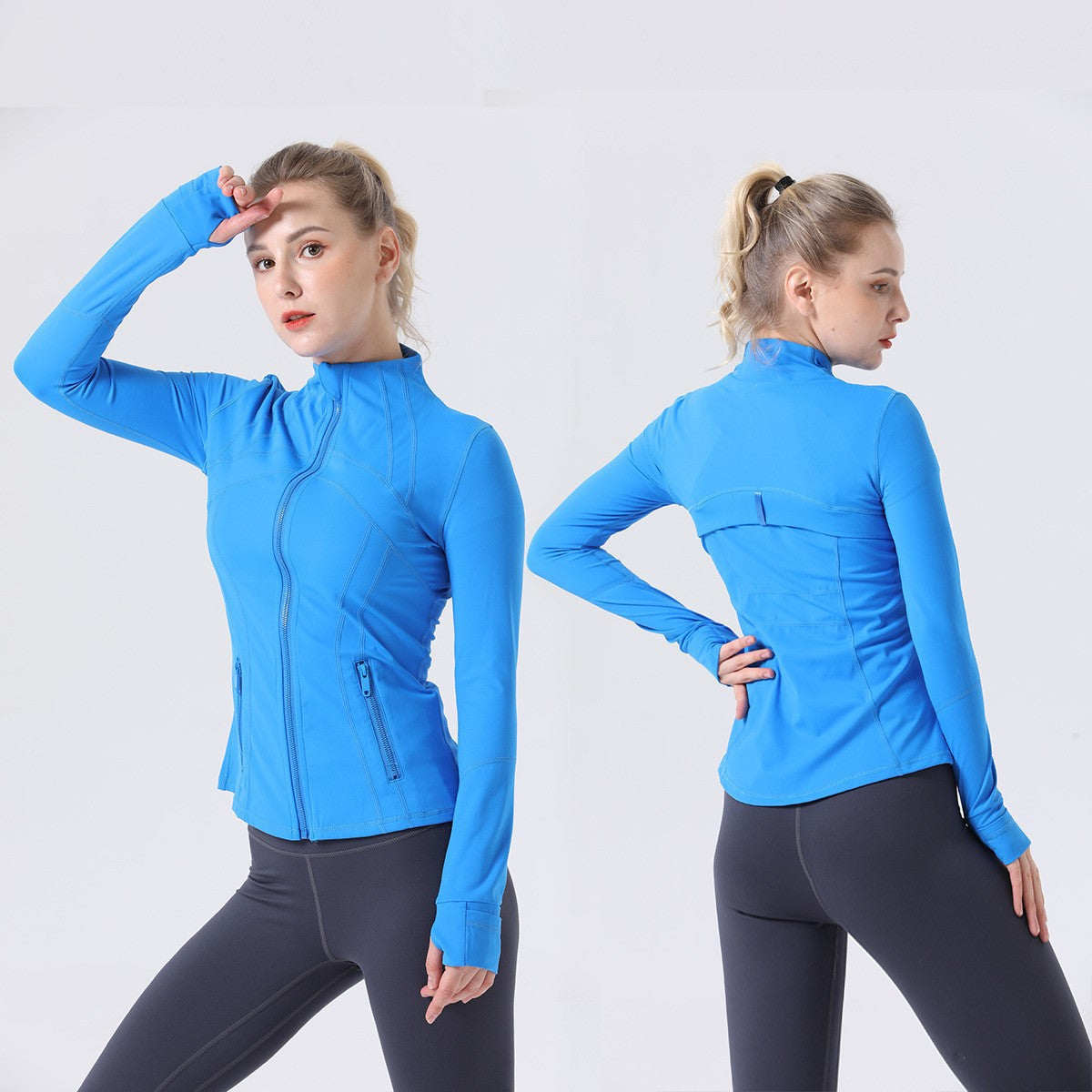 Yoga Clothes Autumn and Winter uarun Sports Jacket Women's Slim Stretch Zipper Running Yoga Fitness Long-Sleeved Upper Garment