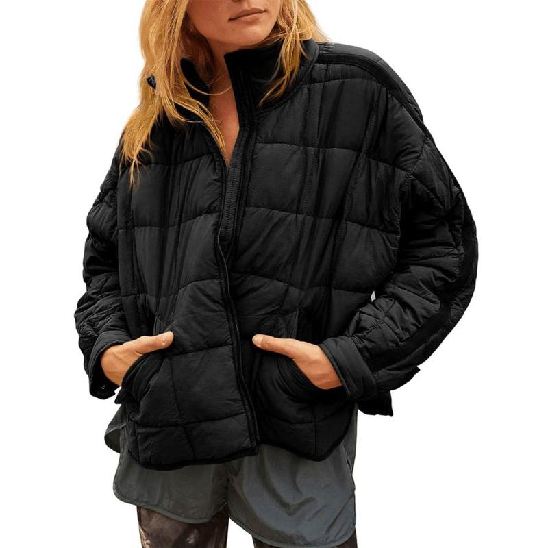 XiaRan Womens Quilted Puffer Jackets Lightweight Zipper Short Padded Coat With Pockets