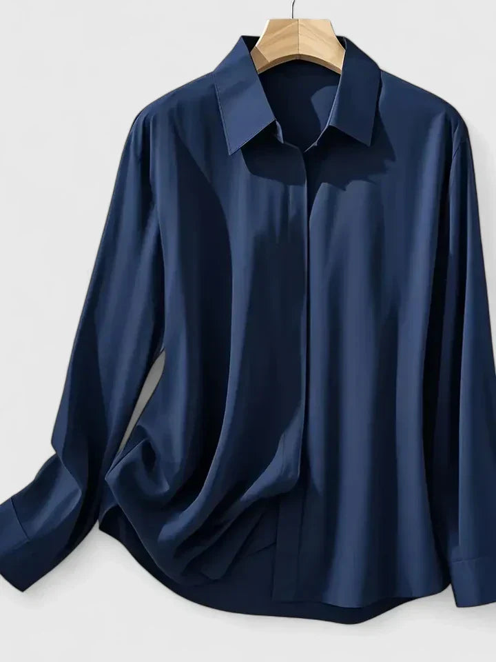 Reese | Women's Elegant Button Down Shirt with Concealed Placket - Seldom Seen Styles