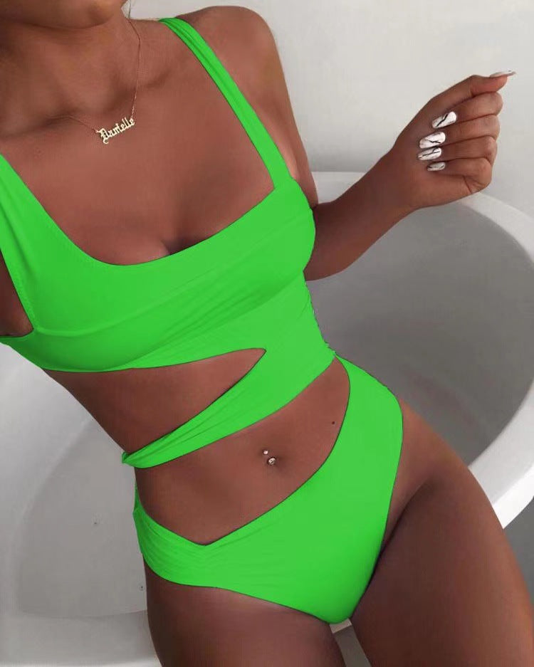 Women's Sexy Slimming Solid Color One-Piece Swimsuit  bikini Swimwear - Seldom Seen Styles