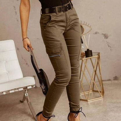 Women's Stretchy Tactical Cargo Pants High Waisted Casual Joggers Plus Size Skinny Trousers Cargo Pants with 6 Pockets