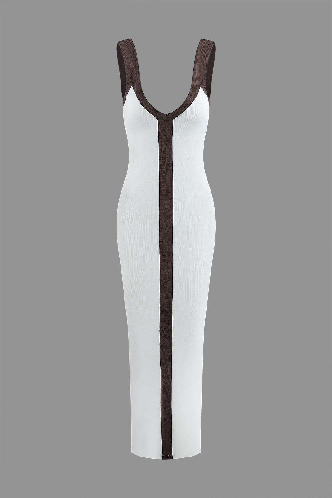 Colorblock V-neck Ribbed Split Maxi Dress - Seldom Seen Styles