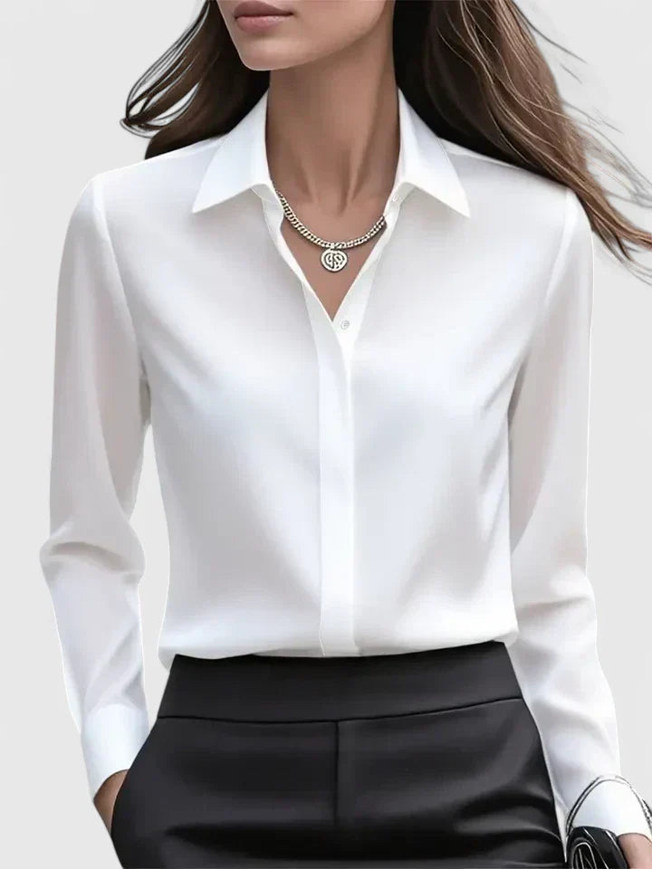 Reese | Women's Elegant Button Down Shirt with Concealed Placket - Seldom Seen Styles