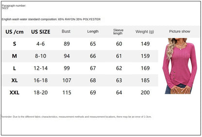 Sweaters for Women Fashion Long Sleeve Tops Button Pullover Crew Neck Casual Loose Slit Sweatshirt