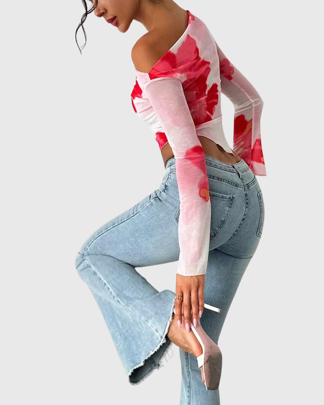 Floral Dye Off-Shoulder Top - Seldom Seen Styles