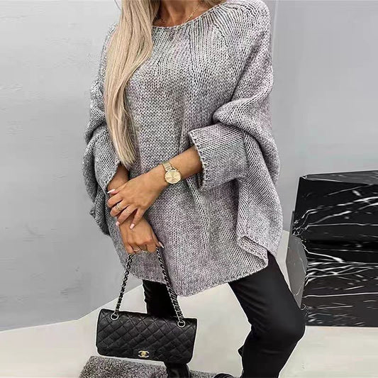 2024Amazon Autumn and Winter New Europe and America Cross Border Sweater Women's Cape Poncho Fashionable Knitted Shawl Sweater