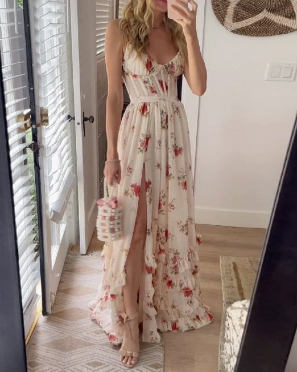 long printed dress