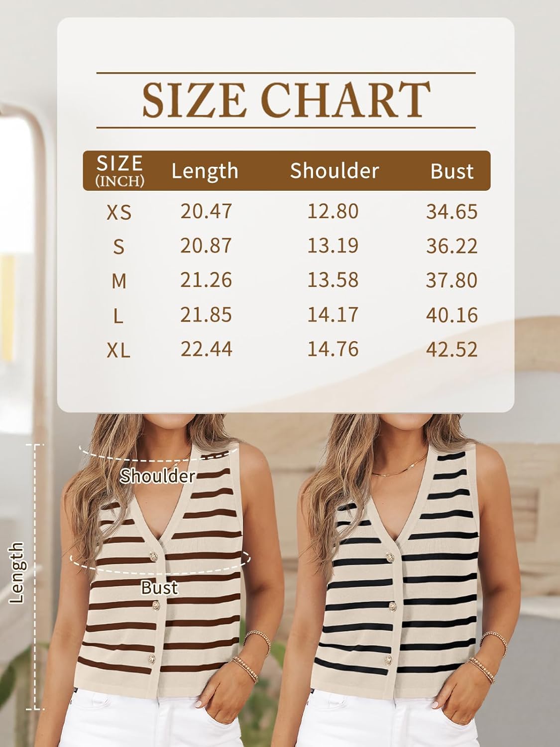 LILLUSORY Vest Tops for Women Striped Sweater Vest 2024 Fall Crochet Cropped Button Up Work Tank Top Outfits Y2K Clothes