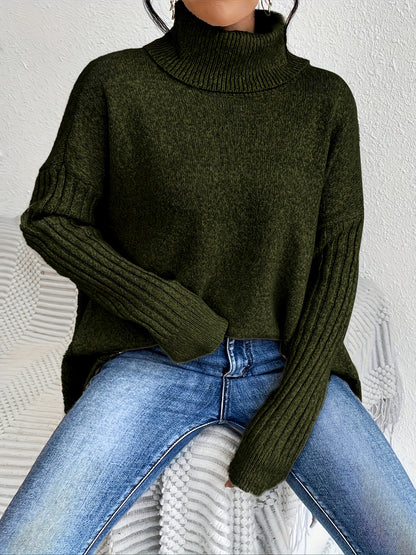 Women's Oversized Sweater Turtleneck Long Sleeve Casual Knit Tunic Pullover Sweaters Tops 2025 Fall Winter Outfits