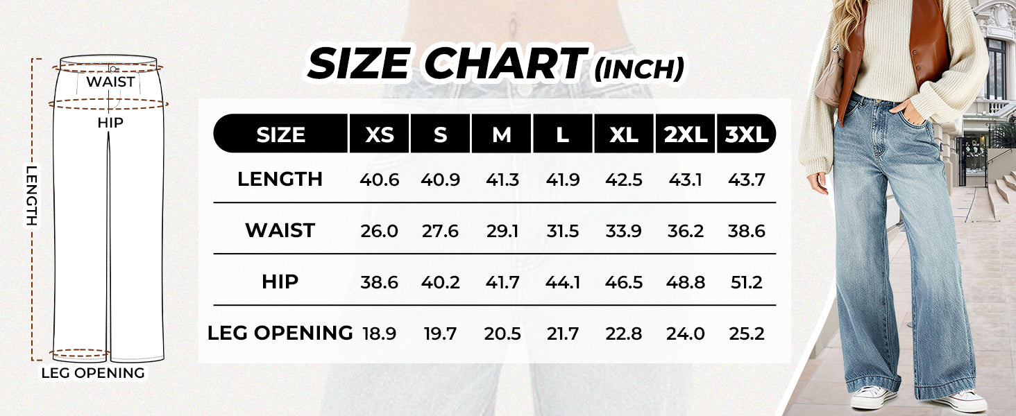 Women's 2025 Wide Leg Jeans Distress Mid Waist Denim Pants Vintage Y2K Trousers - Seldom Seen Styles