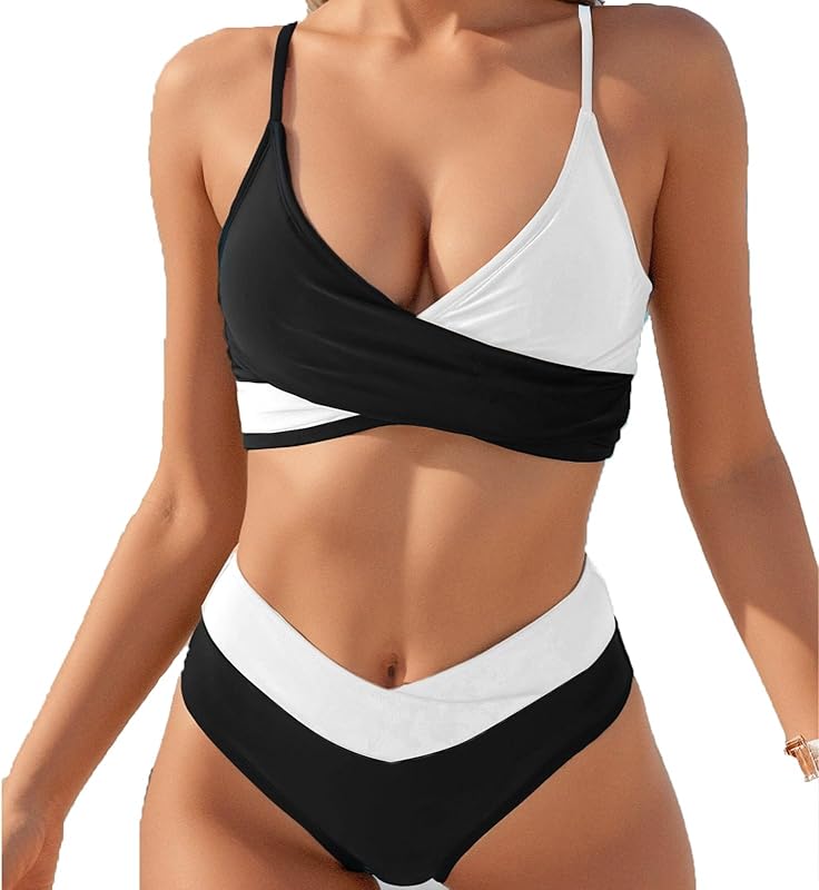 Women Bikini Suit Cross Top Low Waist V Type Shorts 2 Piece Swimwear deep V Bathing Suit - Seldom Seen Styles