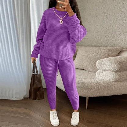 Casual Knitting Suit Trousers  Women's Clothing  Suit  Fashion