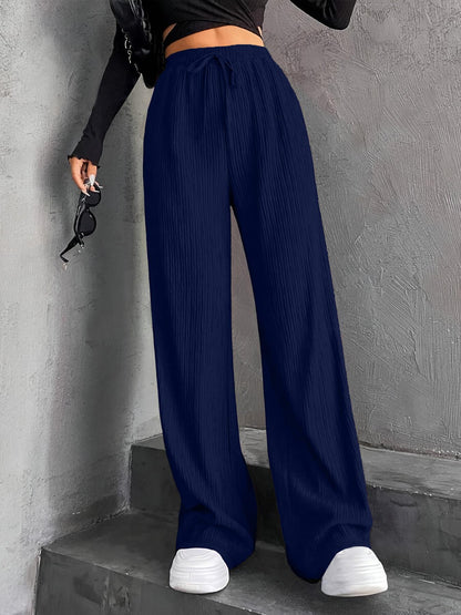 Women's Wide Leg Sweatpants Baggy Pants Lounge Yoga Knit Waisted Comfy Striped Workout Pants