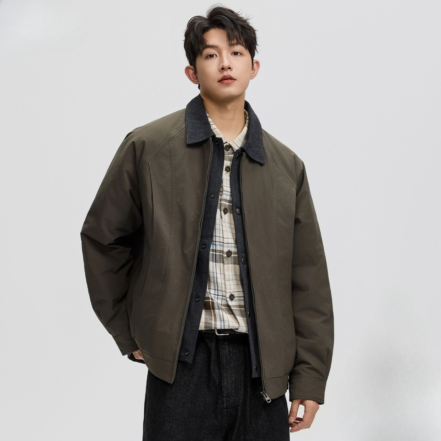 new winter men's down jacket 90 duck down two fashion trend coat lapel outdoor jacket