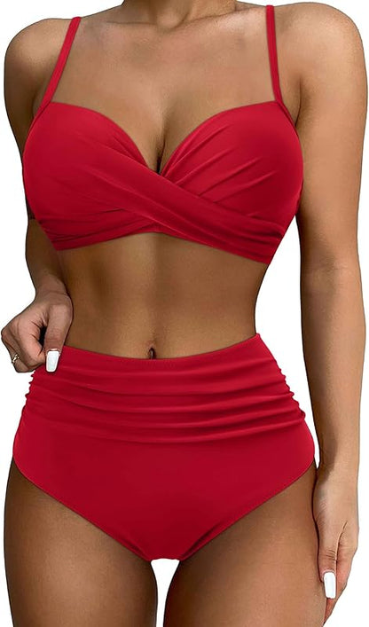 Women Twist High Waisted Bikini Sexy Push Up Two Piece Swimsuits - Seldom Seen Styles