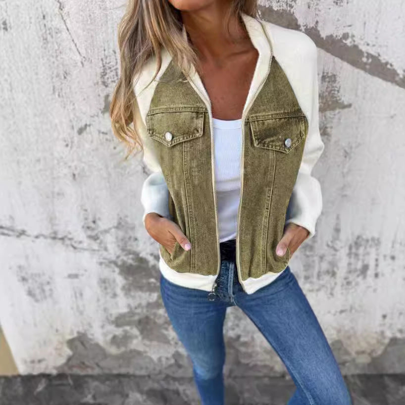 Casual V-neck Zipper Jacket - Seldom Seen Styles